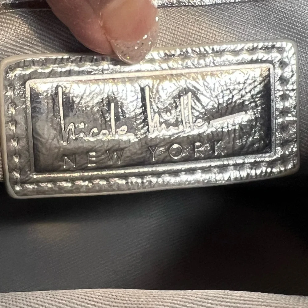 NICOLE MILLER SILVER SEQUIN MINI BAG NEW - Picture 8 of 8